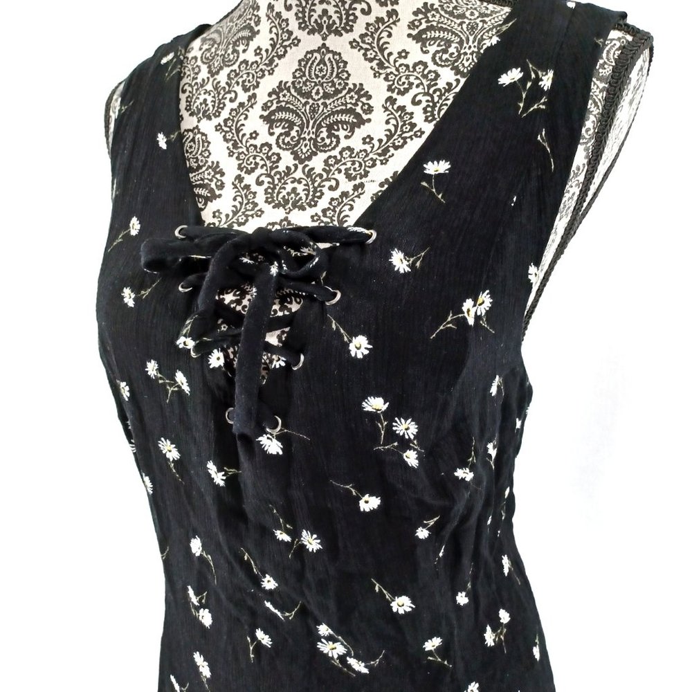 TORRID Sleeveless Lace Up Neck Floral Print Stretch Fit & Flare Dress 2 2X - Picture 4 of 5